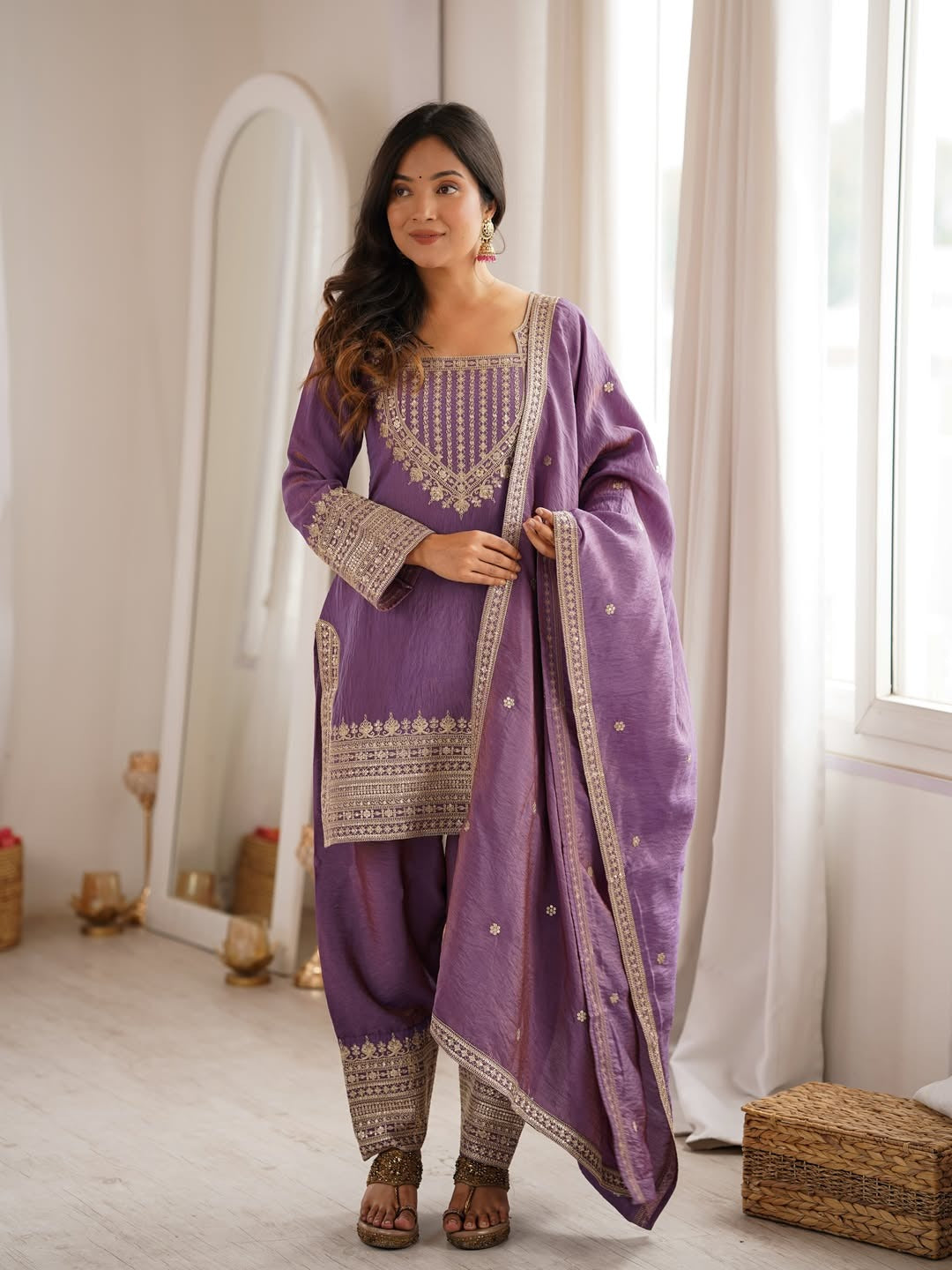 Royal Zari Embroidered Suit Set