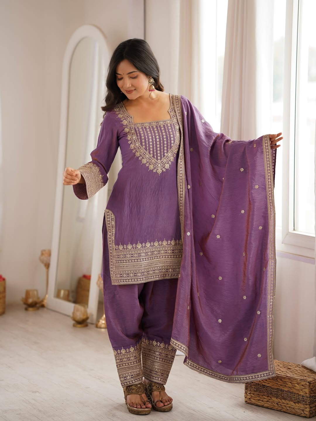 Royal Zari Embroidered Suit Set