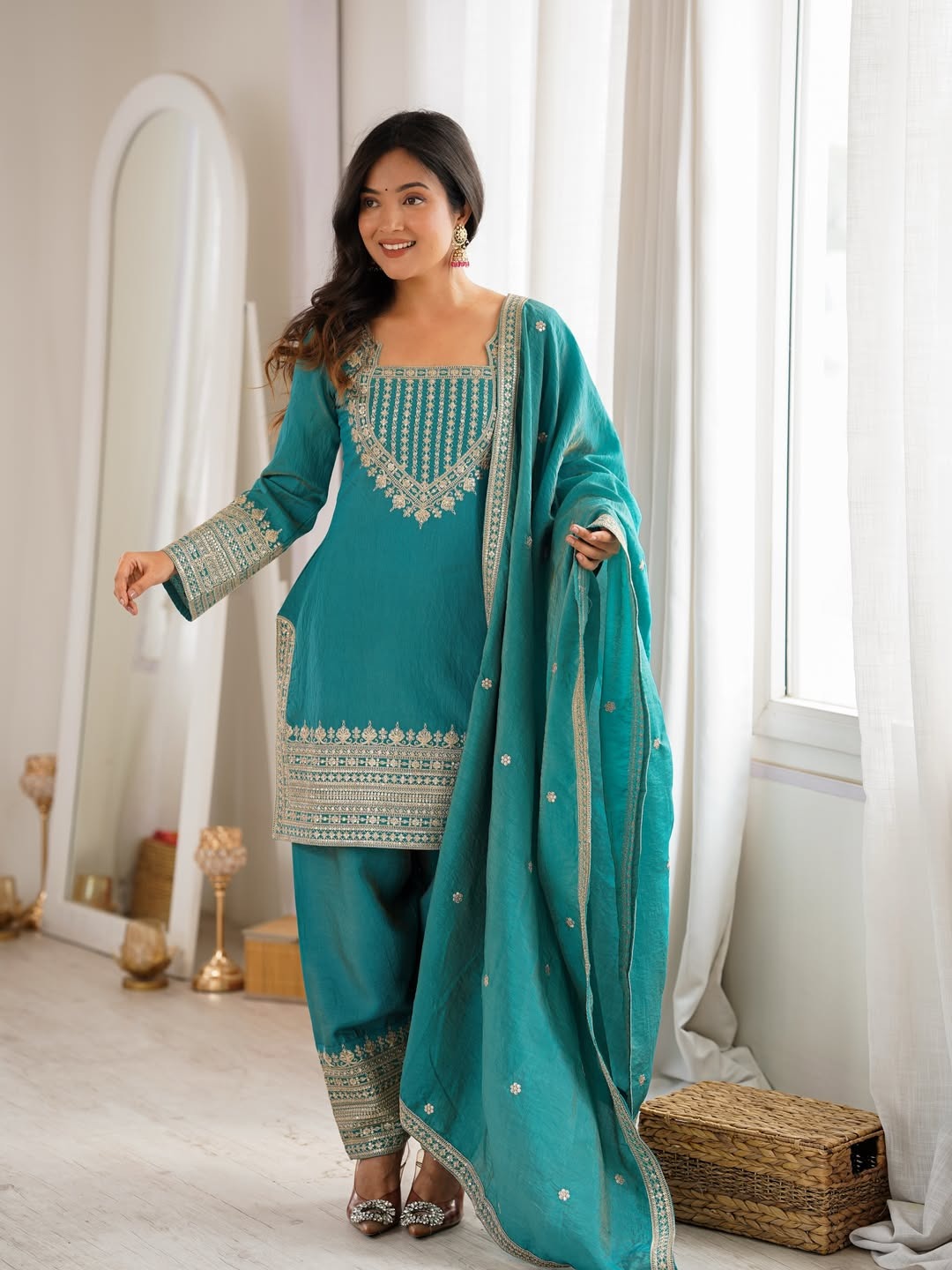 Royal Zari Embroidered Suit Set