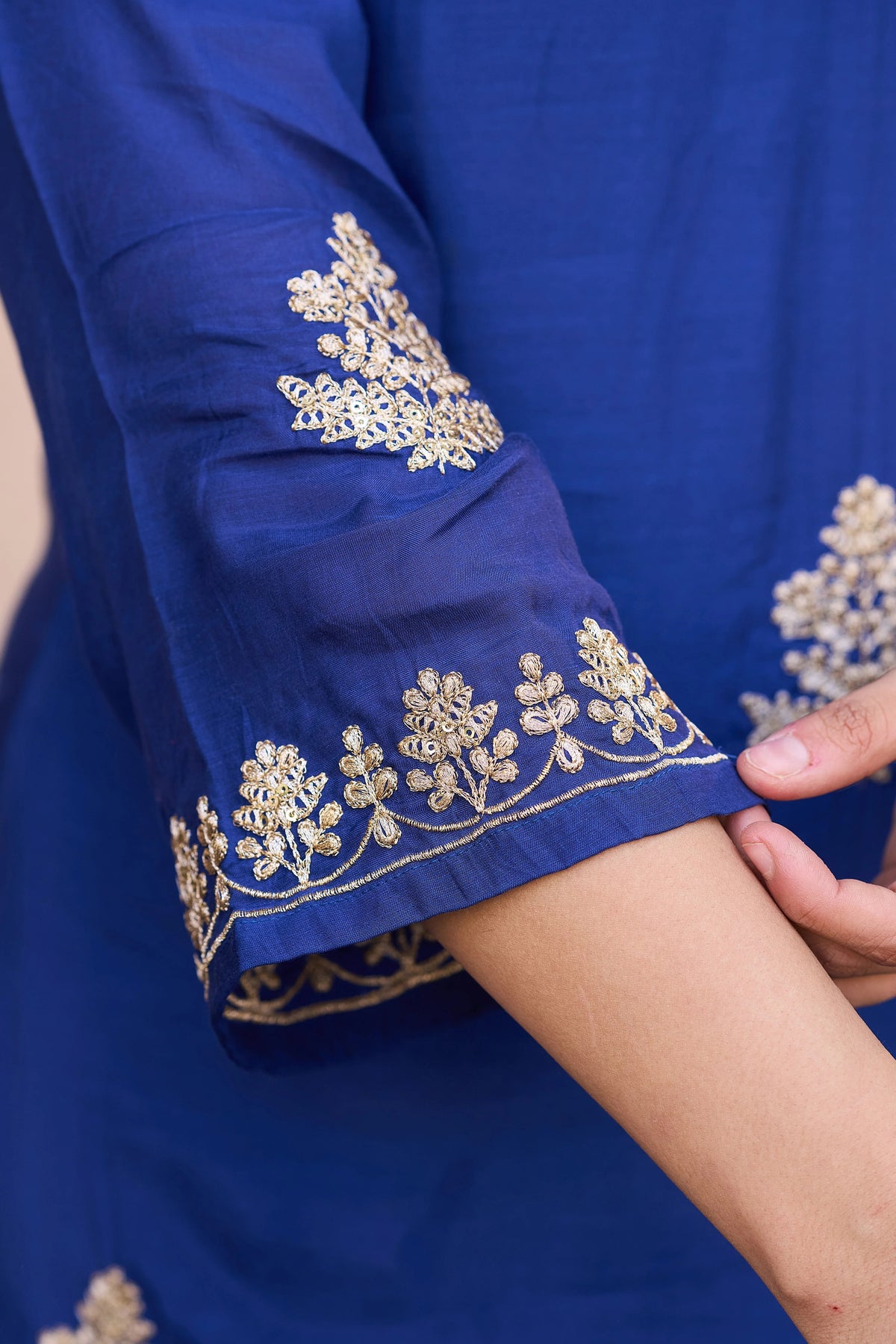 Viscose Chanderi Embroidered Suit Set