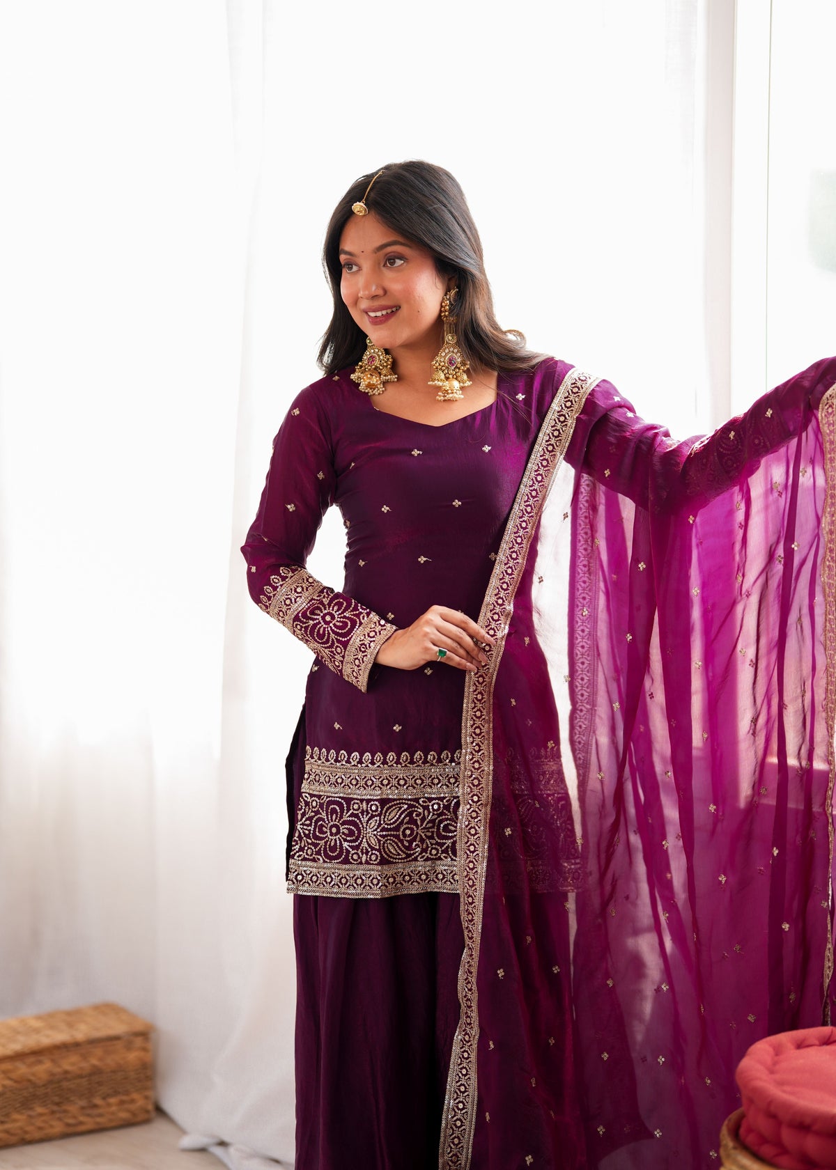 Wine Purple Fendy Farshi Set