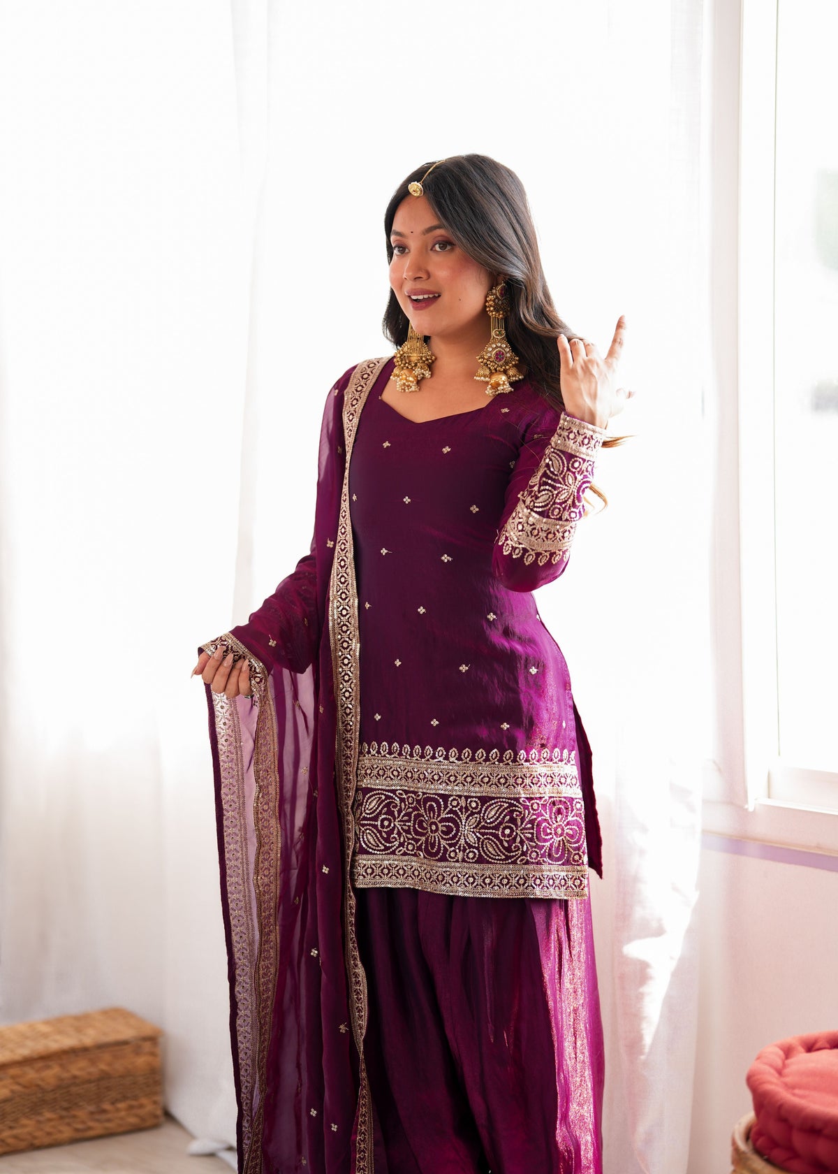 Wine Purple Fendy Farshi Set