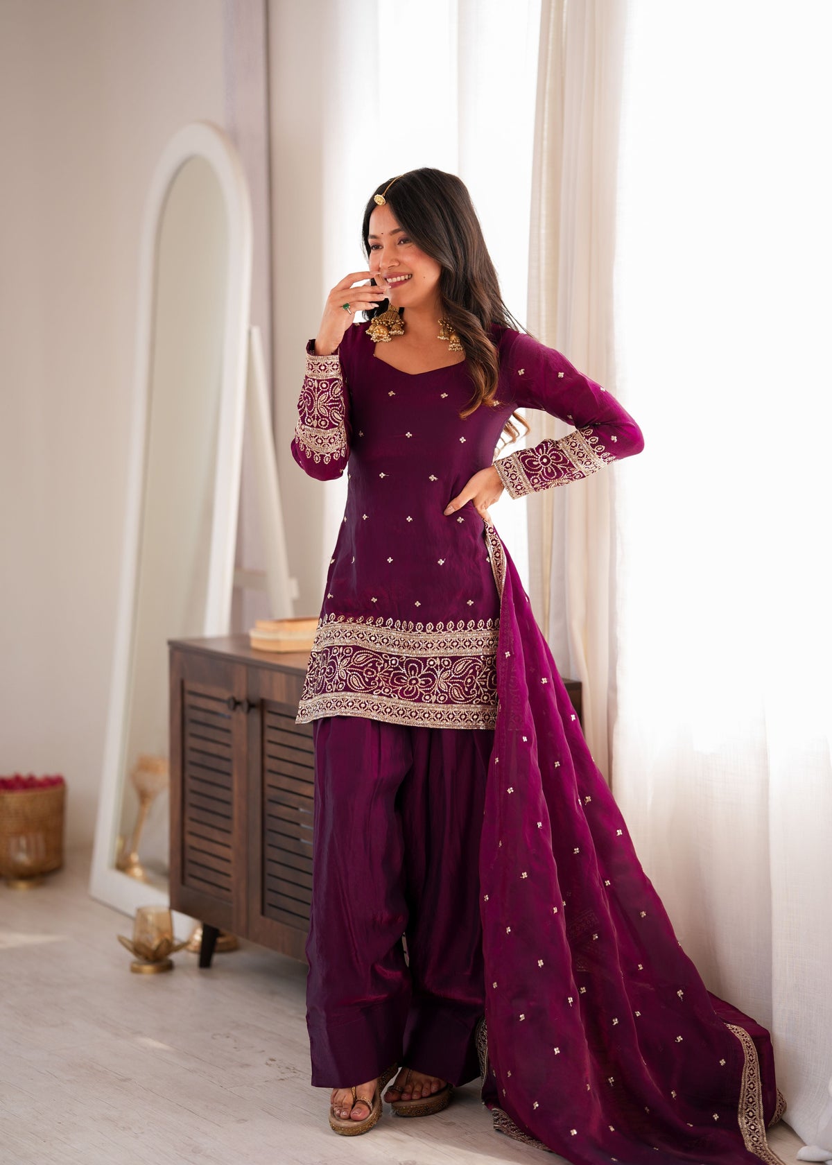 Wine Purple Fendy Farshi Set