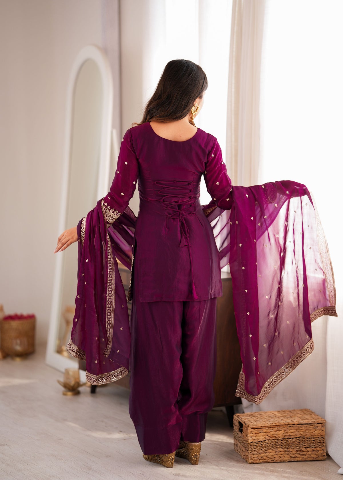 Wine Purple Fendy Farshi Set