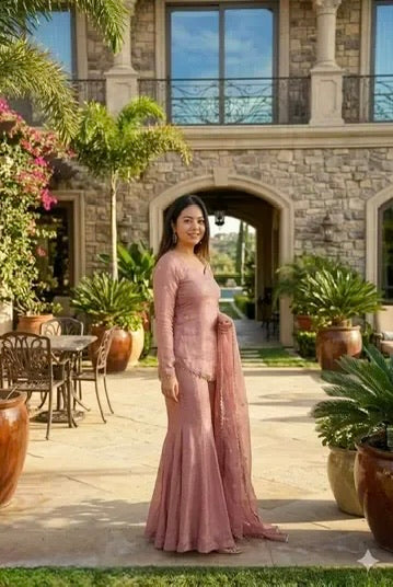 Fandy Silk Bitswork Palazzo Set