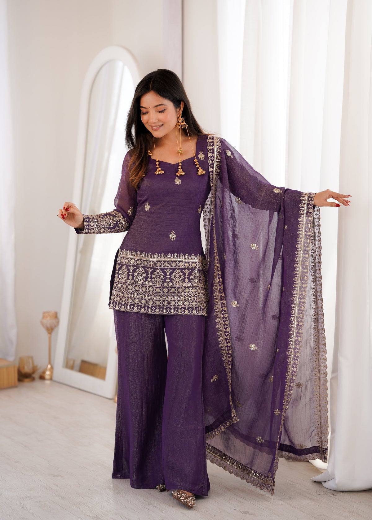 Emerald & Plum Royal Embroidered Suit Set