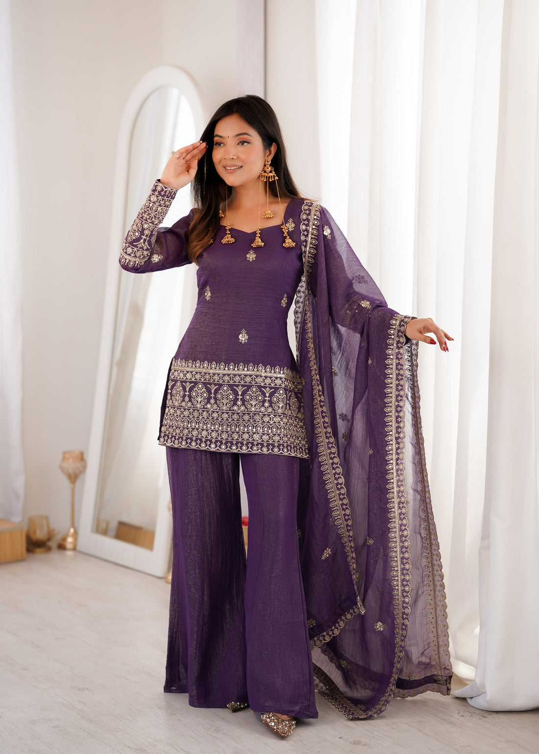 Emerald & Plum Royal Embroidered Suit Set