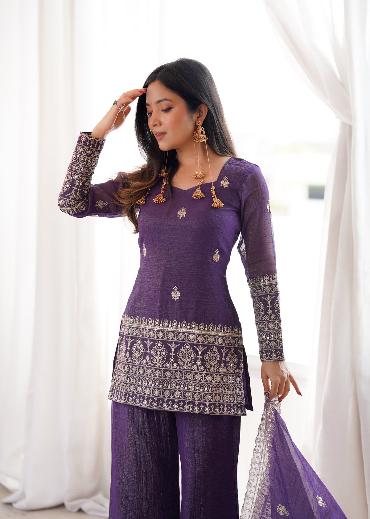 Emerald & Plum Royal Embroidered Suit Set