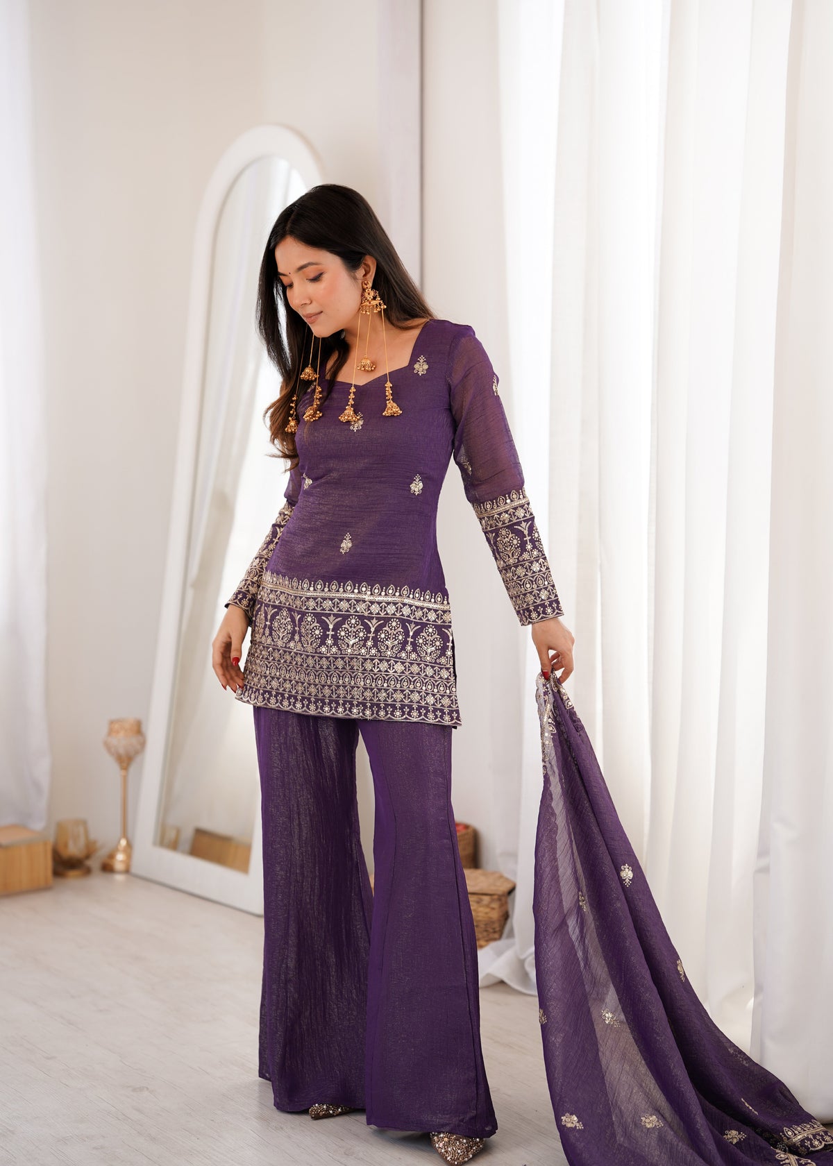 Emerald & Plum Royal Embroidered Suit Set
