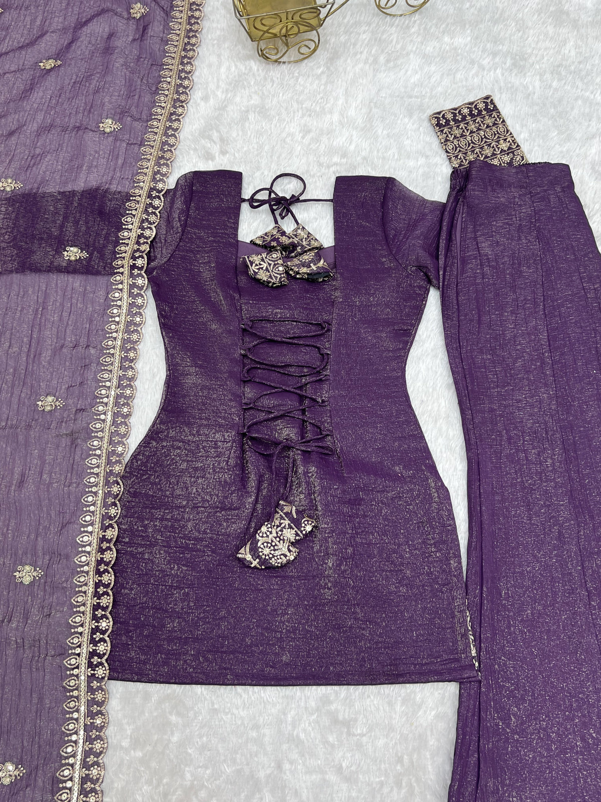Emerald & Plum Royal Embroidered Suit Set