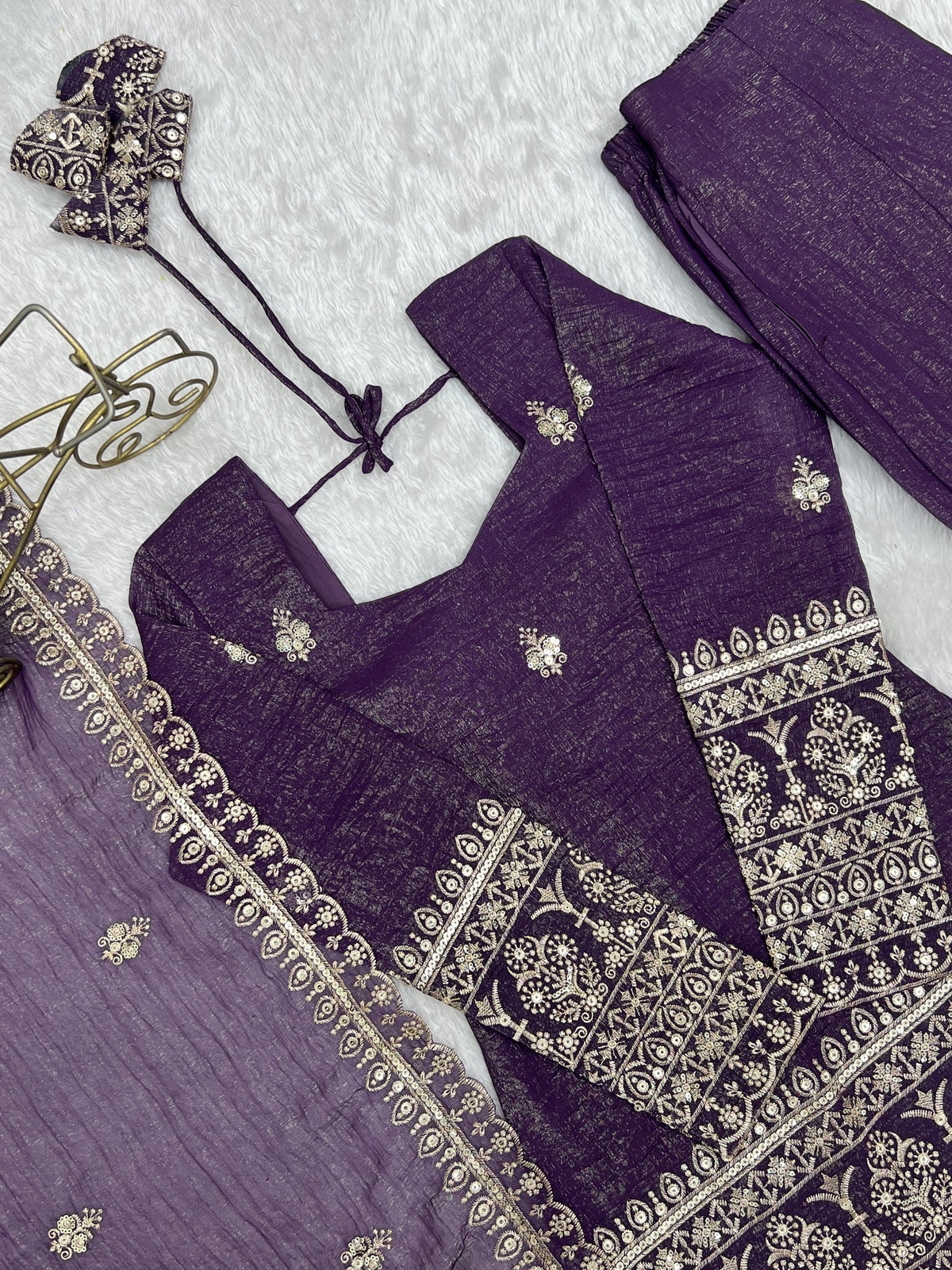 Emerald & Plum Royal Embroidered Suit Set