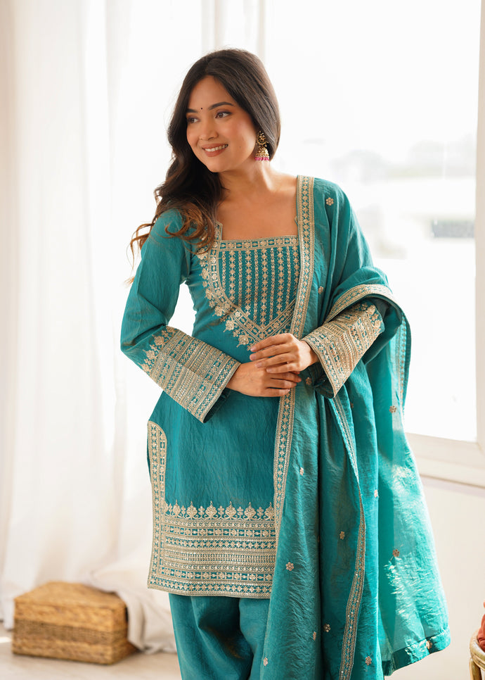 Royal Zari Embroidered Suit Set