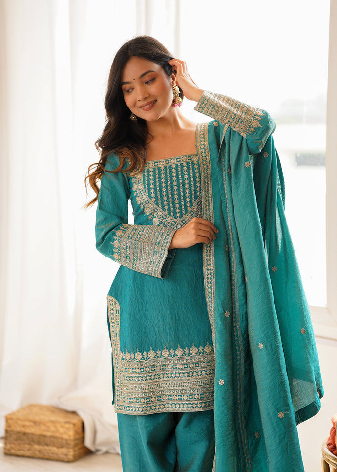 Royal Zari Embroidered Suit Set