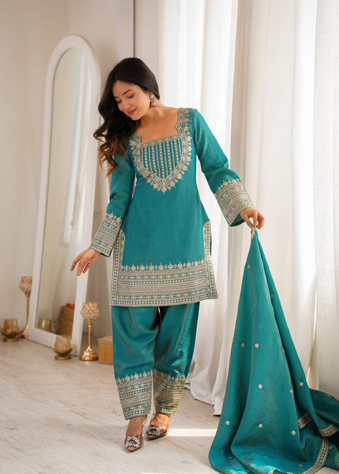 Royal Zari Embroidered Suit Set
