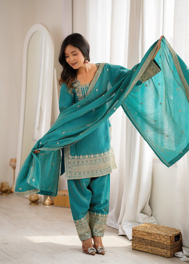 Royal Zari Embroidered Suit Set