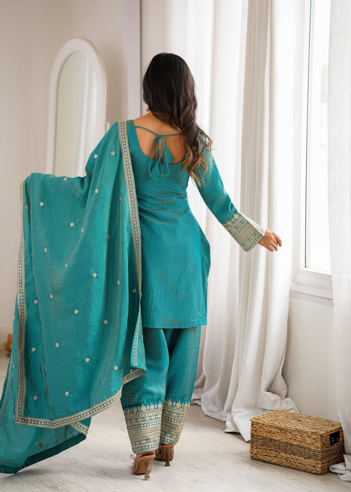Royal Zari Embroidered Suit Set