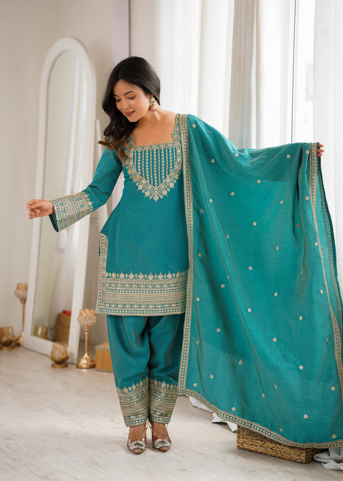 Royal Zari Embroidered Suit Set