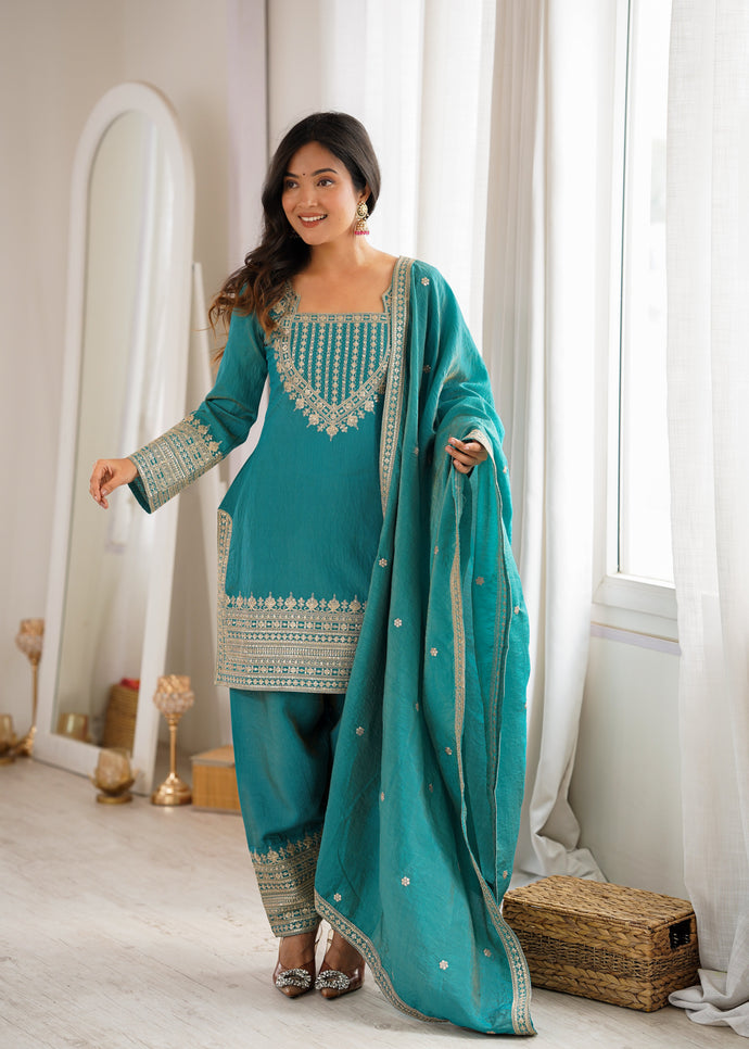 Royal Zari Embroidered Suit Set