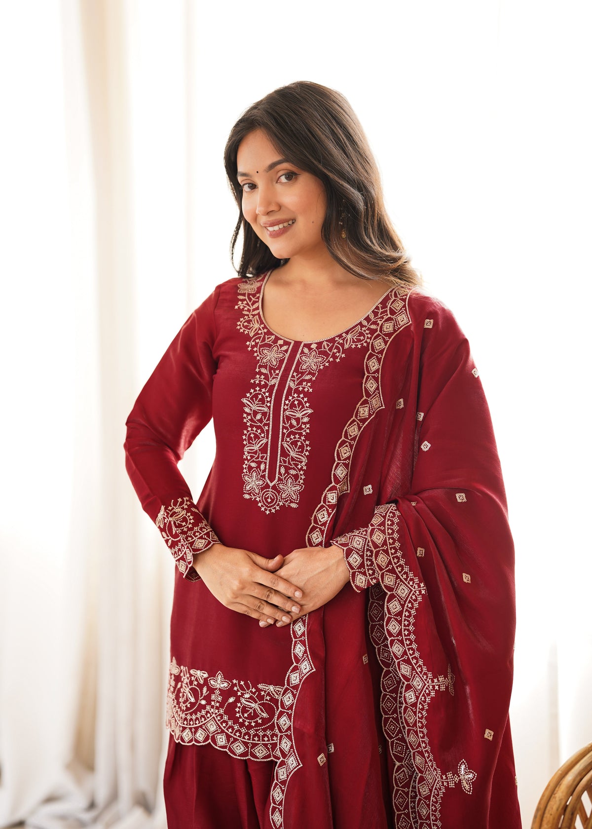 Ruby Royale Embroidered Punjabi Suit Set