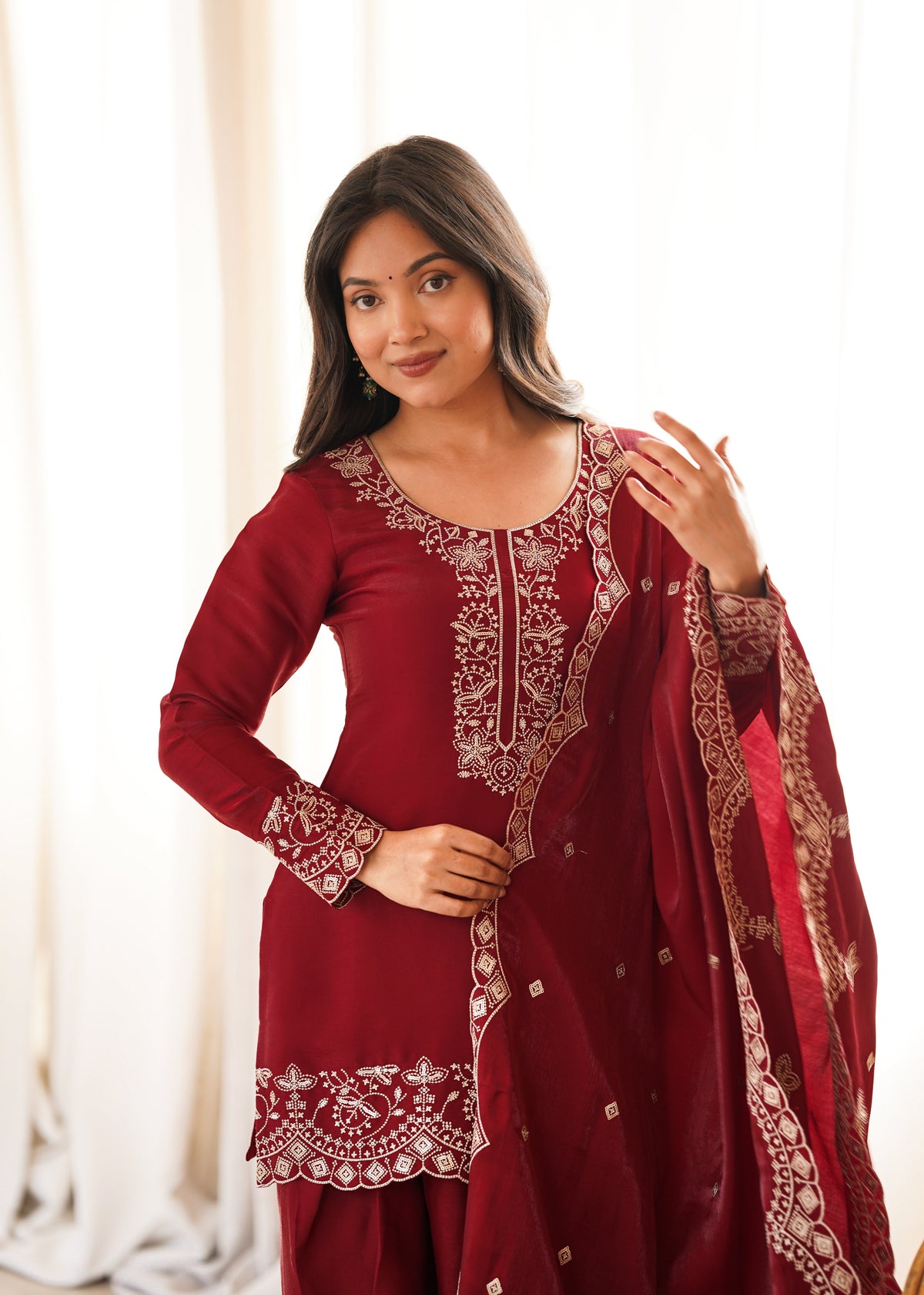 Ruby Royale Embroidered Punjabi Suit Set