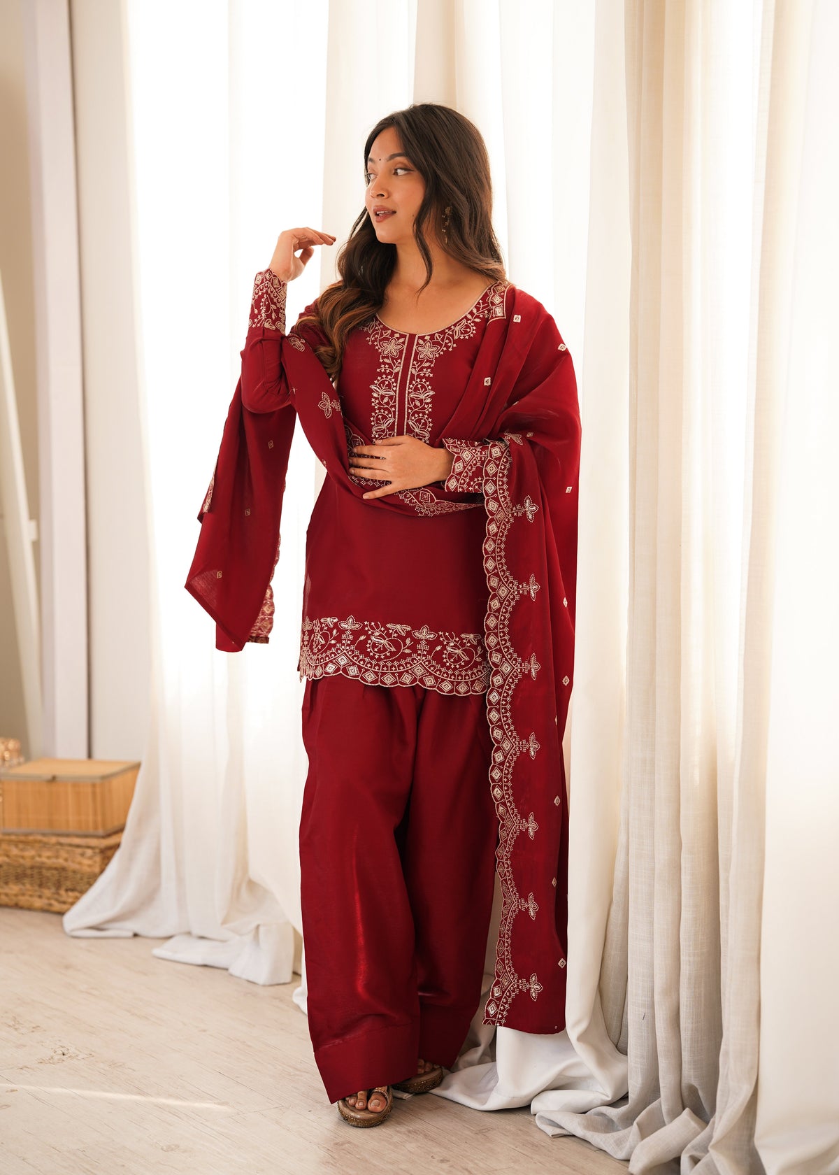 Ruby Royale Embroidered Punjabi Suit Set