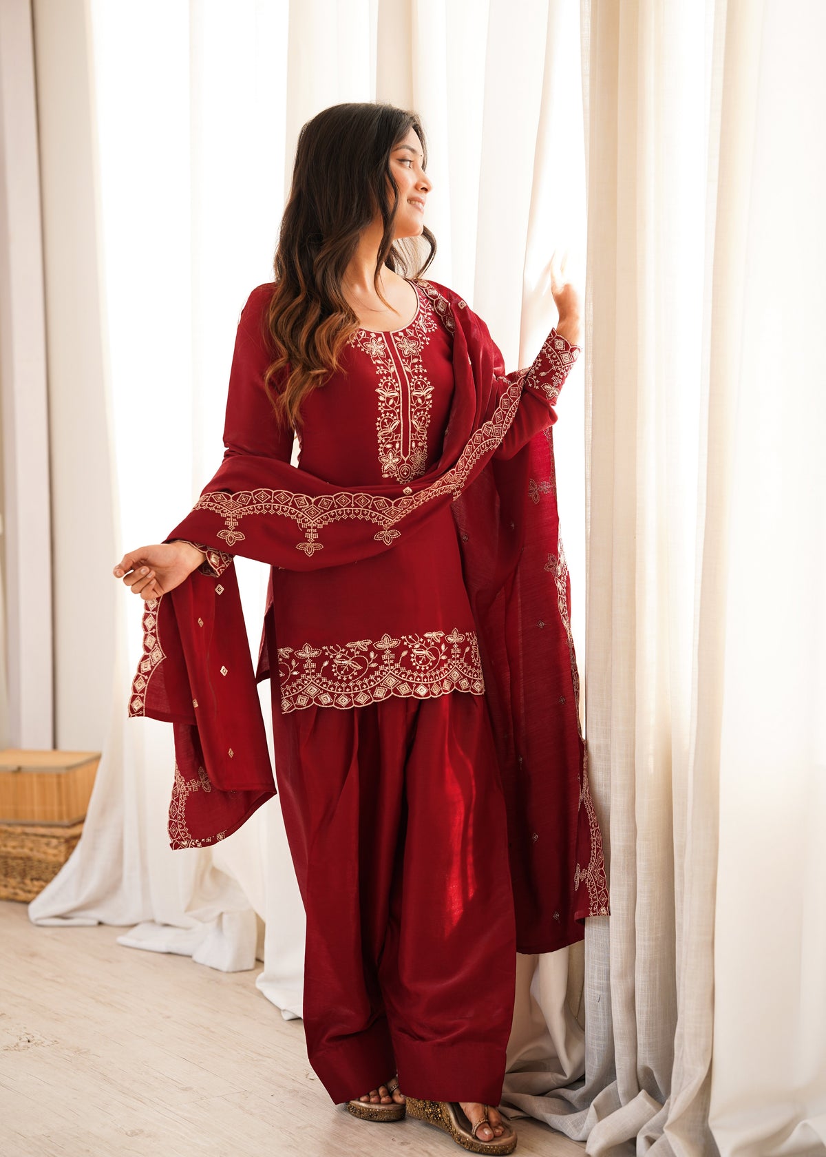 Ruby Royale Embroidered Punjabi Suit Set