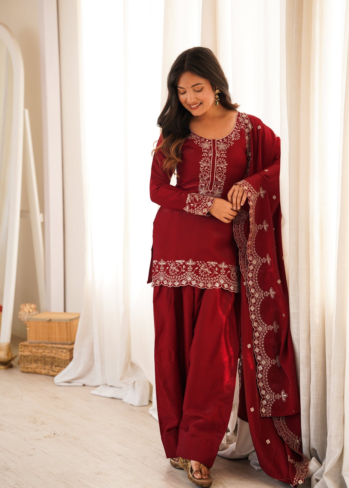 Ruby Royale Embroidered Punjabi Suit Set