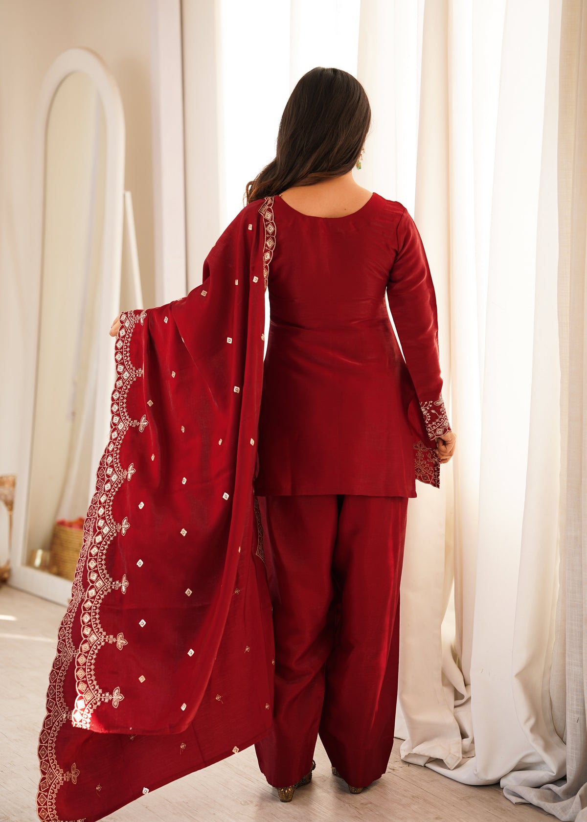 Ruby Royale Embroidered Punjabi Suit Set