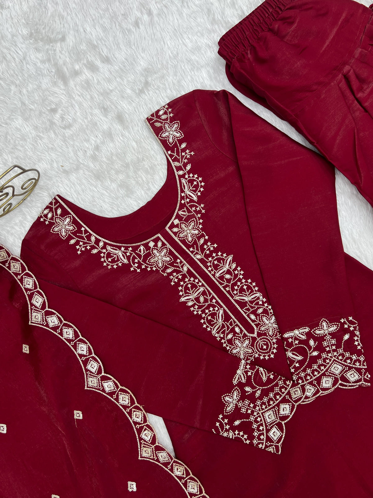 Ruby Royale Embroidered Punjabi Suit Set