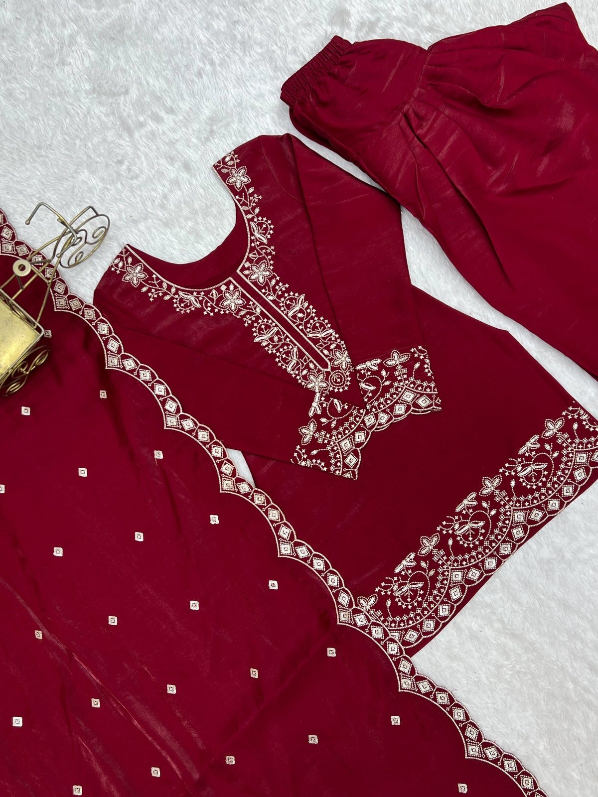 Ruby Royale Embroidered Punjabi Suit Set