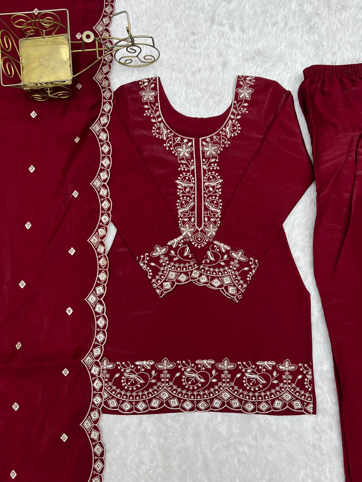 Ruby Royale Embroidered Punjabi Suit Set