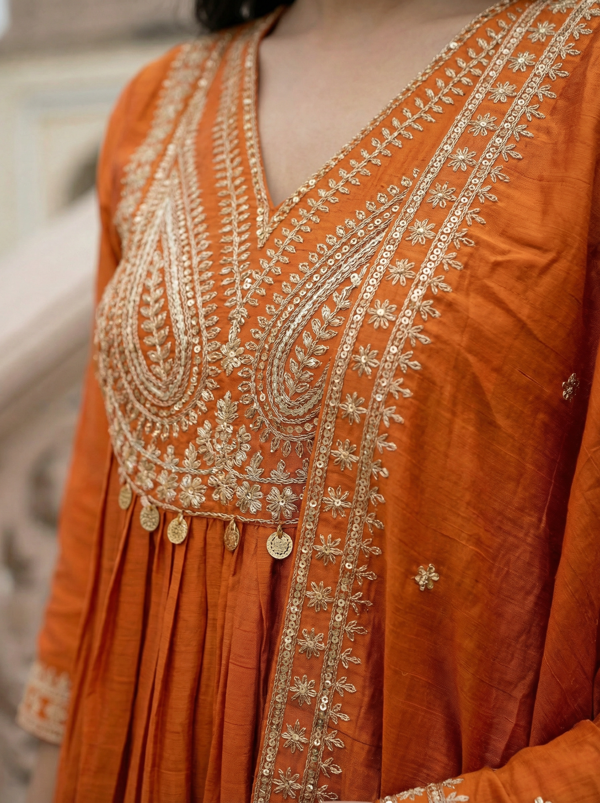 CP Vichitra Embroidered Anarkali Set