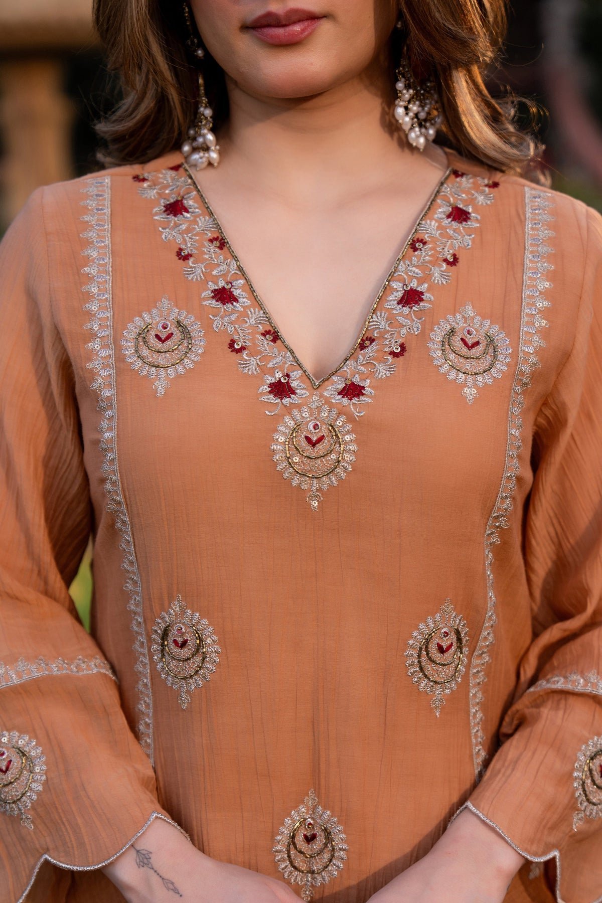 Crunchy Embroidered Suit Set