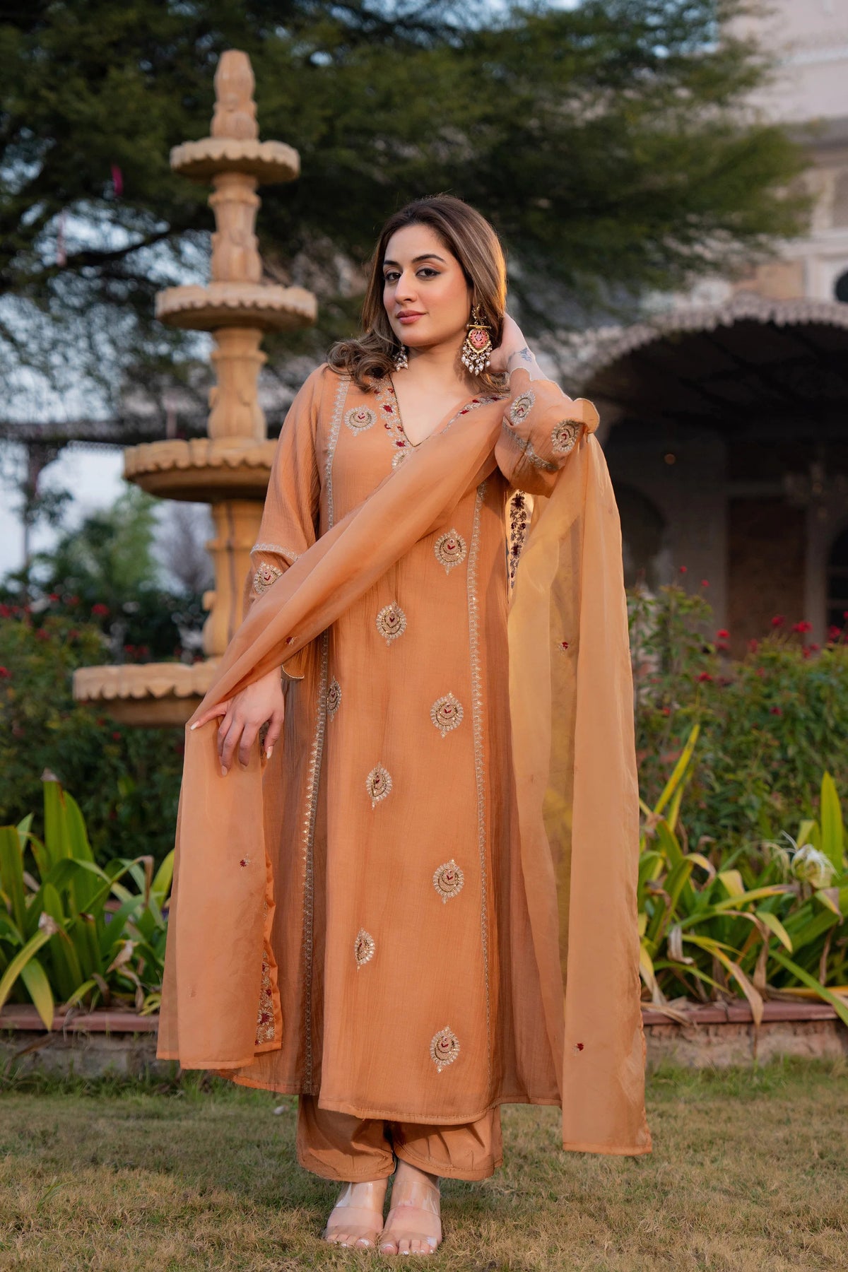 Crunchy Embroidered Suit Set