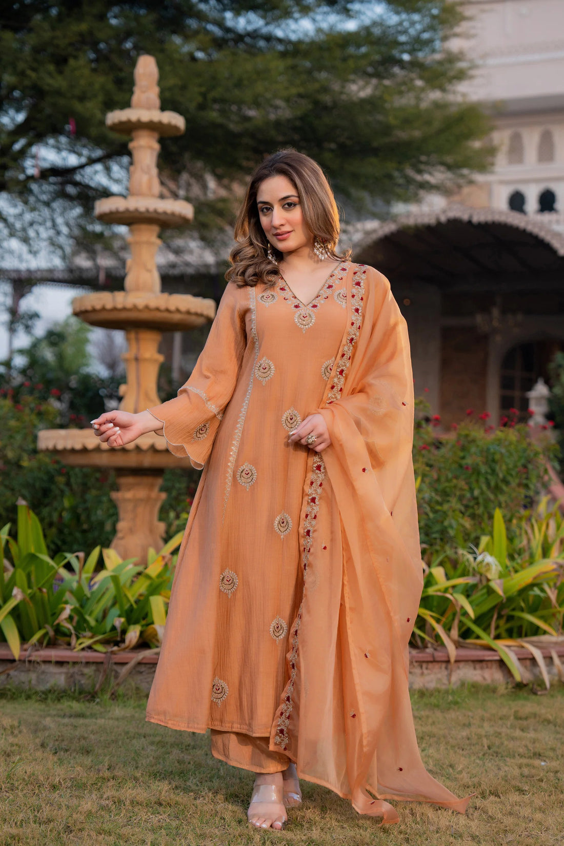 Crunchy Embroidered Suit Set