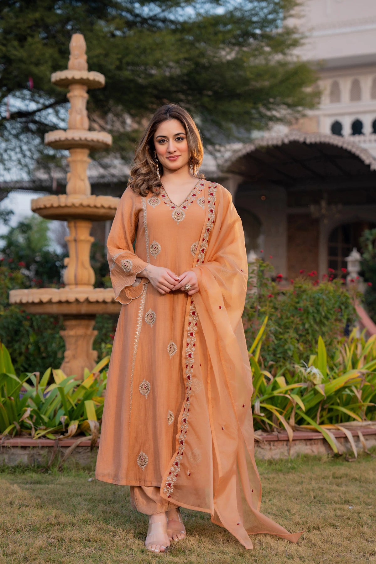 Crunchy Embroidered Suit Set