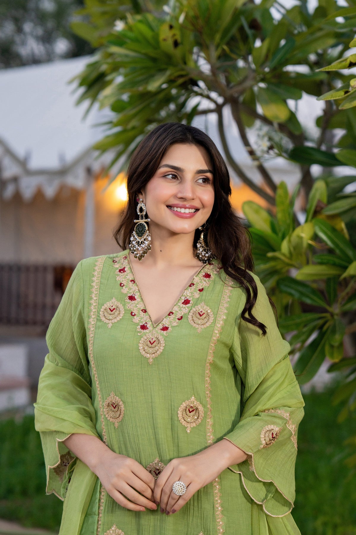 Crunchy Embroidered Suit Set