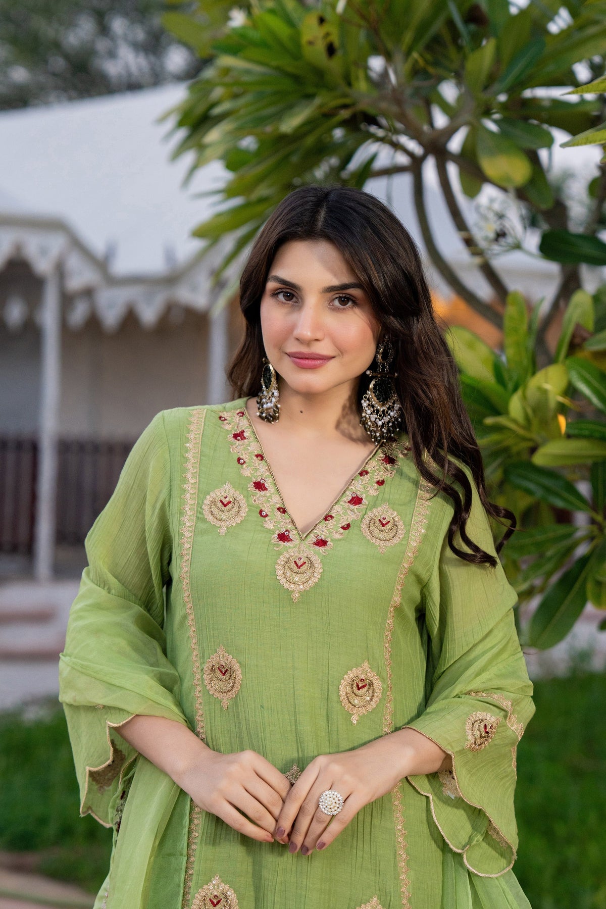 Crunchy Embroidered Suit Set