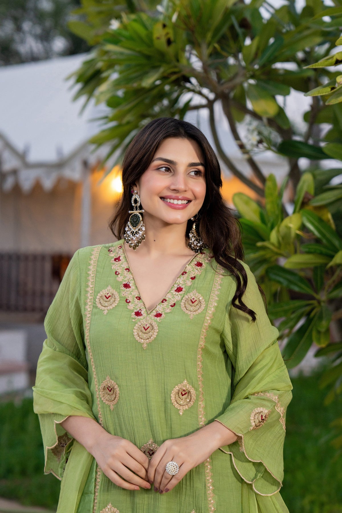 Crunchy Embroidered Suit Set