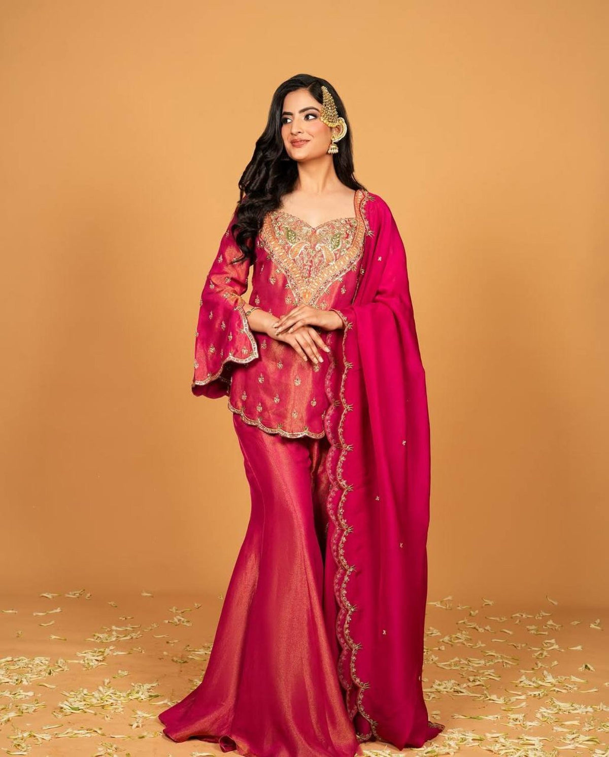 Vichitra Embroidered Sharara Set