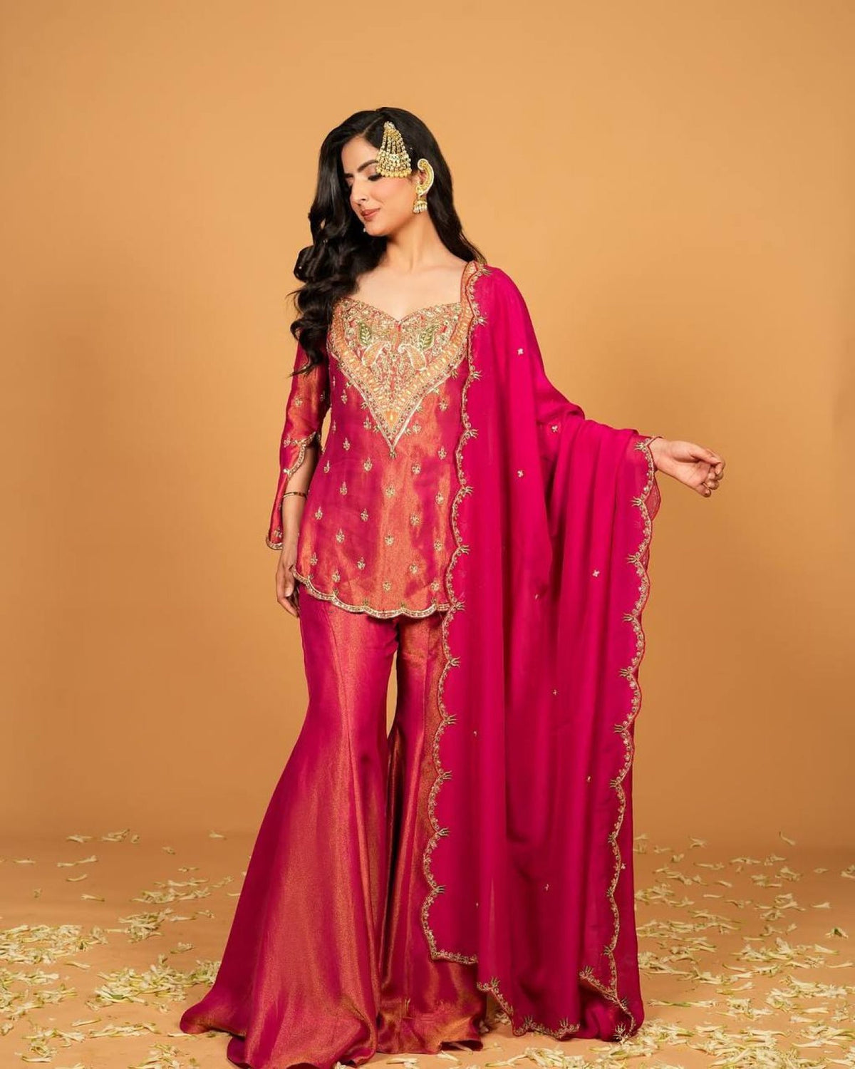 Vichitra Embroidered Sharara Set