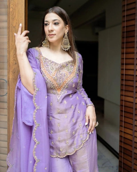 Vichitra Embroidered Sharara Set