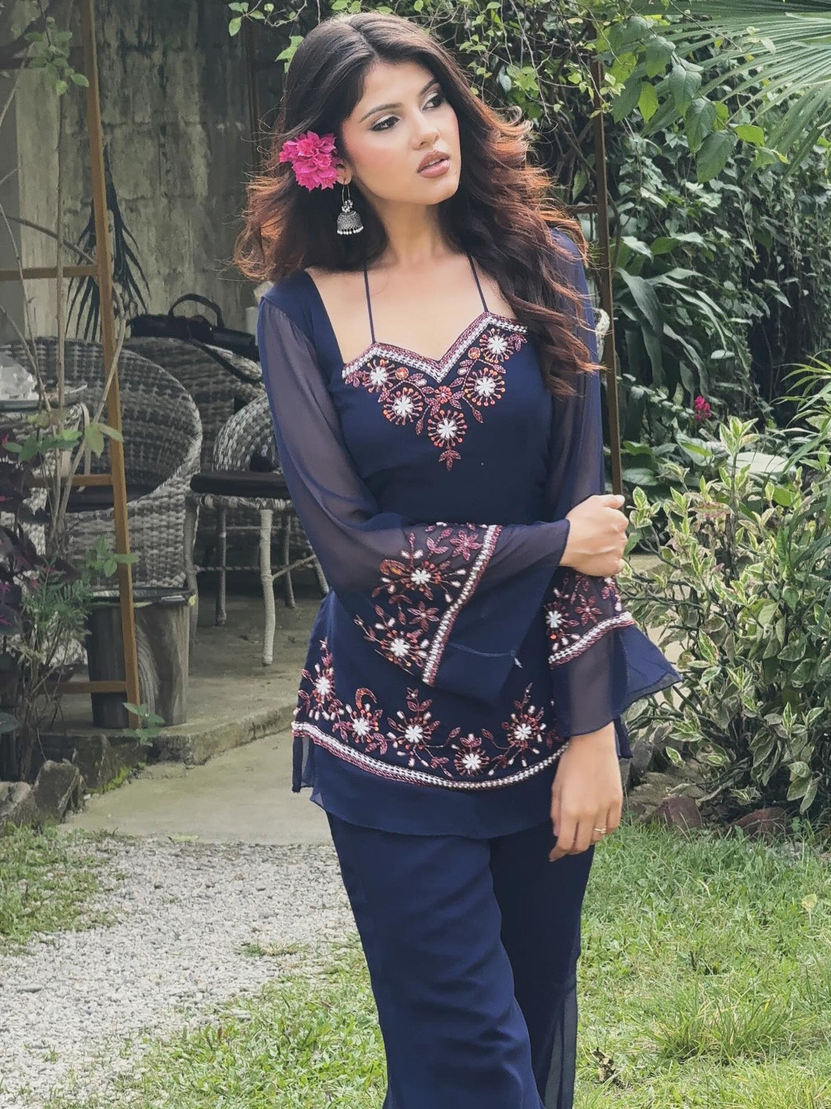 Embroidered Georgette Co-Ord Set
