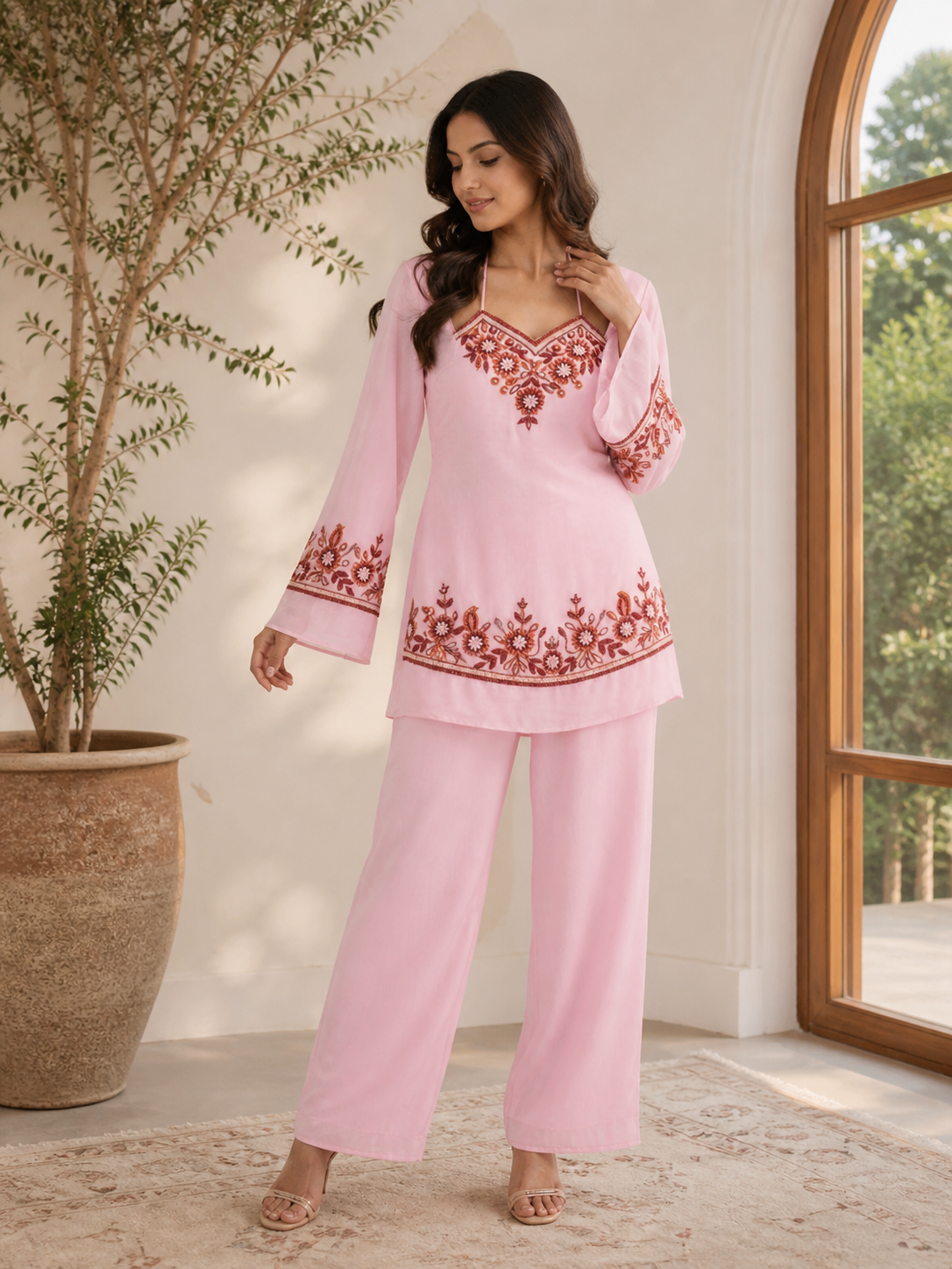 Embroidered Georgette Co-Ord Set