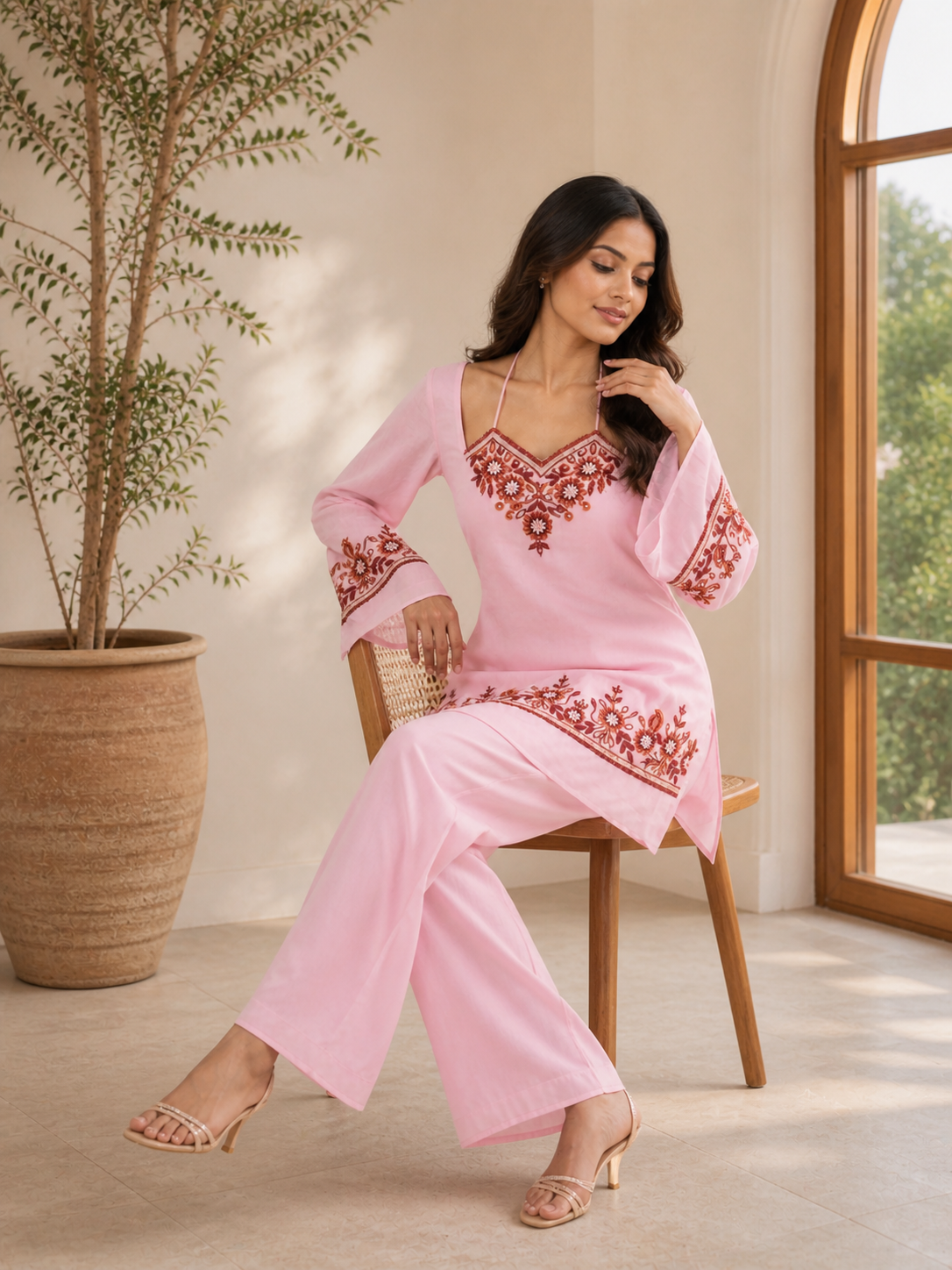 Embroidered Georgette Co-Ord Set