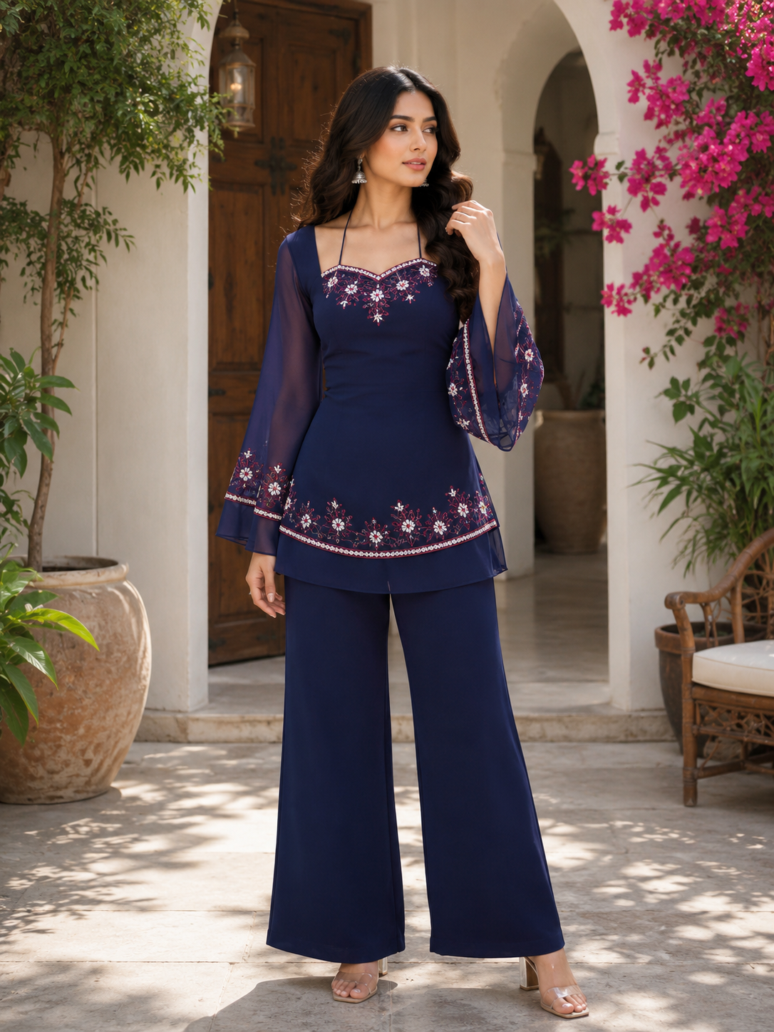 Embroidered Georgette Co-Ord Set