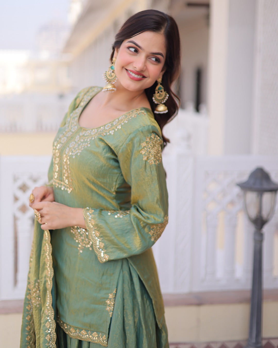 Mauve Majesty Embroidered Sharara Set