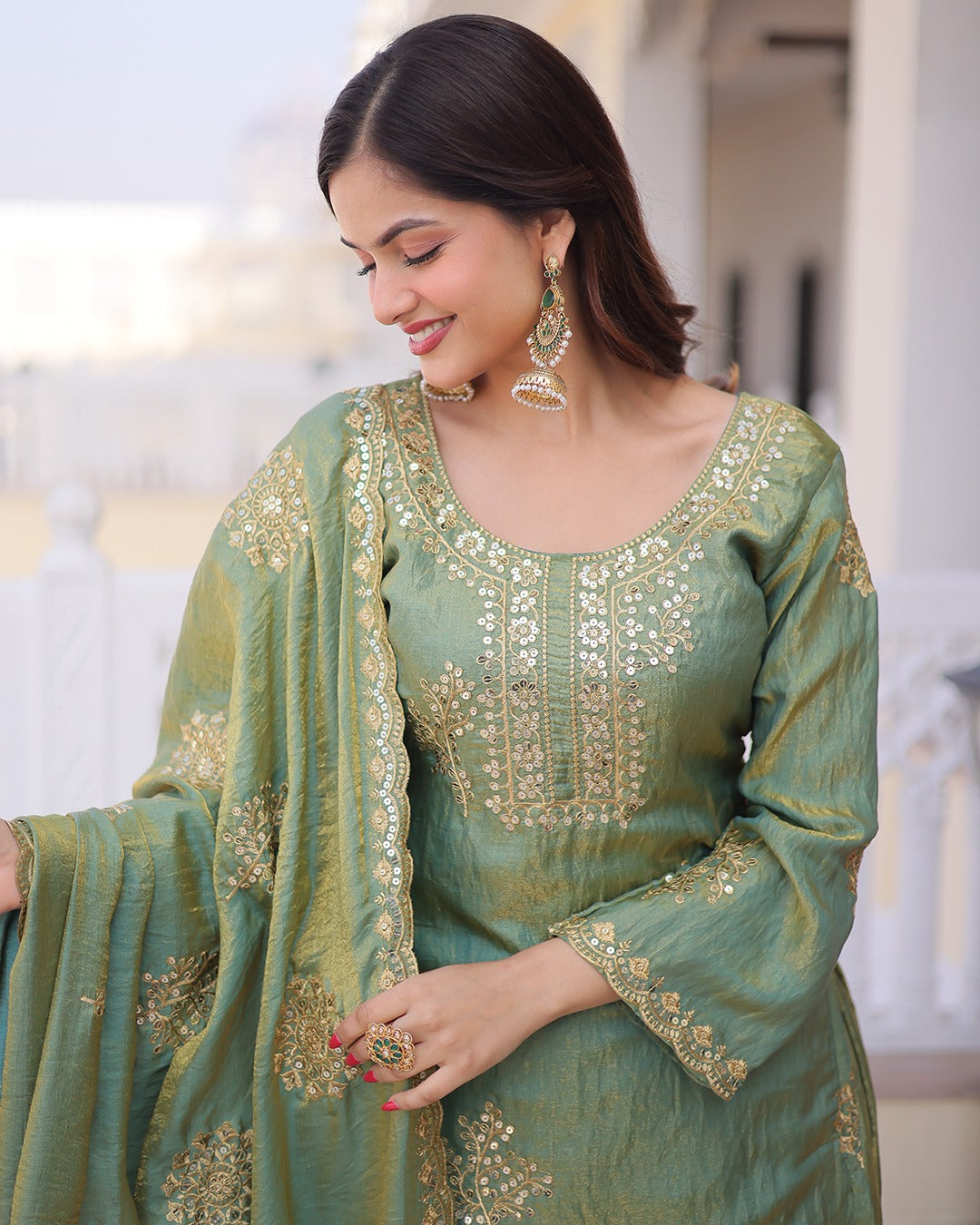 Mauve Majesty Embroidered Sharara Set
