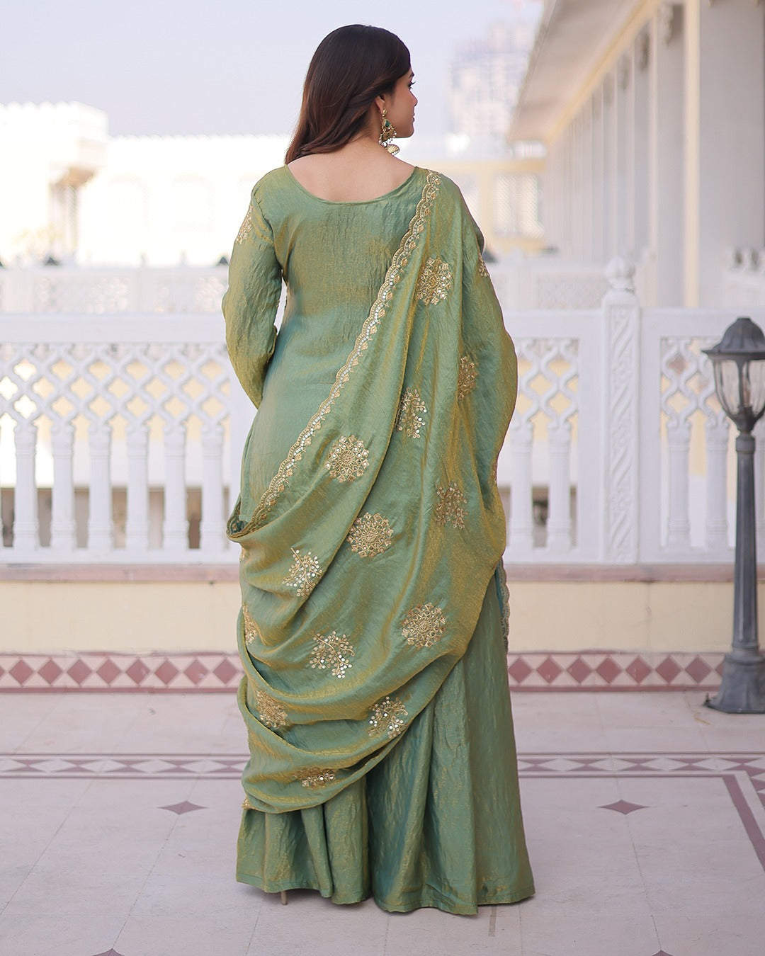 Mauve Majesty Embroidered Sharara Set