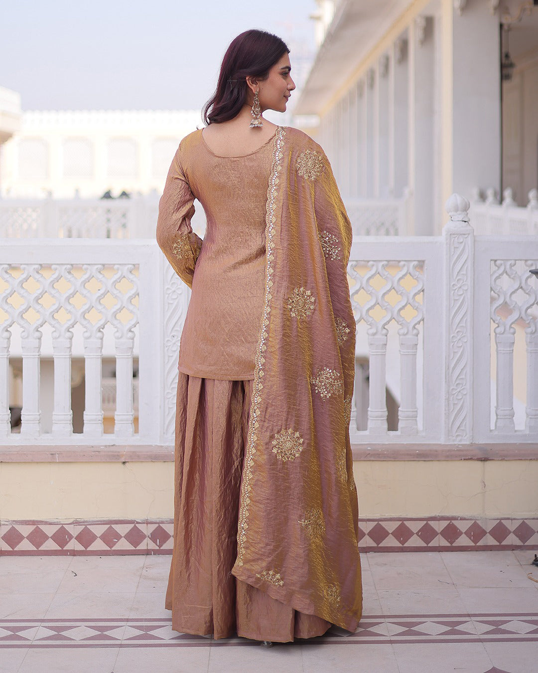 Mauve Majesty Embroidered Sharara Set